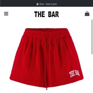 The Bar Red Terry Shorts